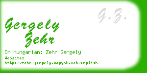 gergely zehr business card